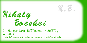 mihaly bocskei business card